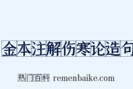金本注解伤寒论造句是什么意思的图片